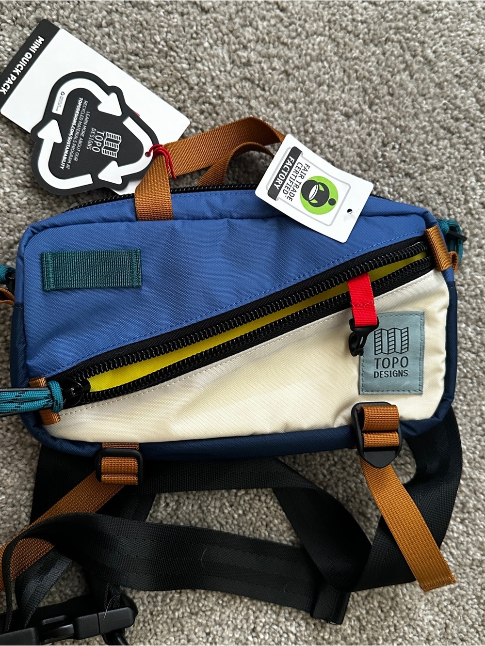 Topo Designs Blue, Mini Quick Pack Belt Bag